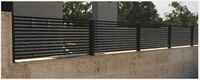 Clôture de confidentialité en aluminium, sécurité, noir, lattes plates, clôture en aluminium, persiennes transparentes, vue sur la cour et le jardin