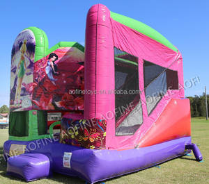 Château de cavalier gonflable écologique 5 en 1 avec toboggan basket-ball parcours d'obstacles maison de rebond commerciale 6m 6 personnes - Product Image 3