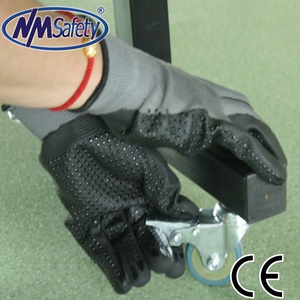 قفازات عمل مطلية بالنيتريل الرغوي من NMsafety مقاس 15، قفازات قطنية منقطة للرجال وفقًا لمعيار EN388، مستلزمات حماية العمال - Product Image 6