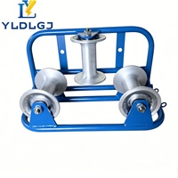 Poulie de tirage de câbles souterrains robuste YILI à 3 roues en aluminium avec cadre en acier pour l'installation de conduites