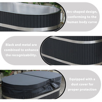 BROPOOLS CT-04 Noir WPC Cold pour Spa avec Design Écologique Forme Ovale pour Utilisation Extérieure Garantie 1 An