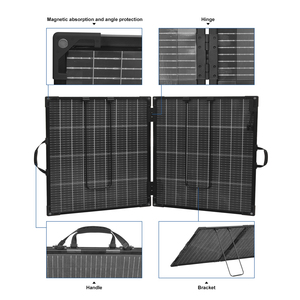 Panneau solaire portable de qualité supérieure, bifacial, 100w 200w 400watt, panneau solaire pliable XT30 XT60 pour <span class=keywords><strong>Ecoflow</strong></span> Bluetti Power Station - Product Image 2