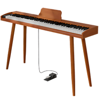 B119 88 Keys Electronic Piano Velocity Sensitive Keys PVC Wood Grain 5V Power Supply With Pedal Hole MIDI Port