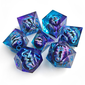 Dados de núcleo líquido de ojo de dragón DND D & D RPG Dungeons and Dragons juego de rol dados poliédricos de resina de borde afilado - Product Image 1