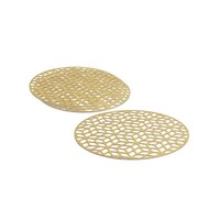 Sets de table ronds en acrylique or et argent personnalisés Sets de table Lucite découpés au laser pour table à manger