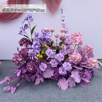 Arrangement Floral en Soie Violette Personnalisé, Décoration de Mariage, Centre de Table de Fleurs Artificielles pour Maison, Chambre, Fête et Événement