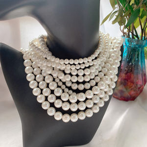Высококачественное позолоченное Латунное жемчужное ожерелье из пресноводного натурального жемчуга длинное жемчужное ожерелье для женщин - Product Image 1
