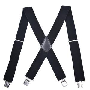 Haute Qualité Solide Couleur 5cm Largeur 4 Clips Élastique Réglable Jarretelles pour Hommes - Product Image 1