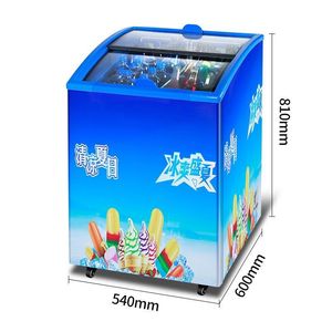 Commercial Deep Glass Top Chest <strong>Freezer</strong> | Manual Defrost <strong>Ice</strong> <strong>Cream</strong> Display Showcase with Moving Wheels - Product Image 5