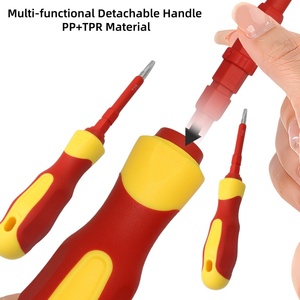 Juego de destornilladores aislados, destornilladores magnéticos multifunción con ranura y Phillips, herramientas manuales de reparación para electricistas profesionales, 8 Uds. - Product Image 5