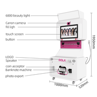 Mesin Foto Booth Digital Selfie Koin Otomatis Vintage untuk Foto Paspor, Dilengkapi Kit Fotografi 3D