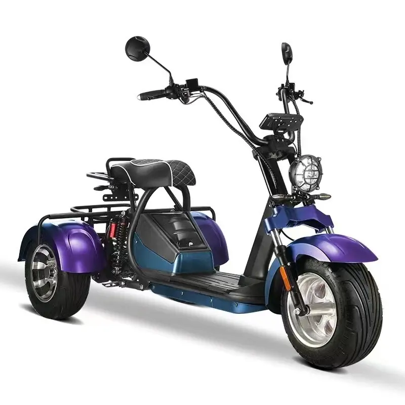 Scooter motor à prova d'água, 2000w 10 polegadas 3 rodas com 2 assentos cubo elétrico