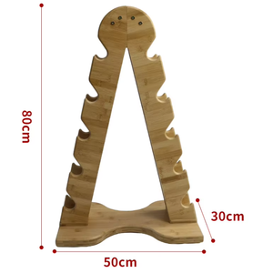 カスタムロゴA型木製ダンベルラックモダン耐久性フィットネス機器ボディービルホームジム収納 - Product Image 6