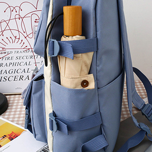Zaino in tela di grande capacità da donna, borsa a doppia tracolla, set da cinque pezzi per studenti, zaino per <span class=keywords><strong>scuola</strong></span> <span class=keywords><strong>media</strong></span>, versione coreana - Product Image 6