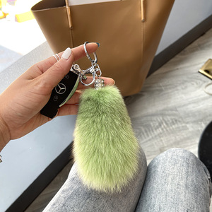 Chaveiros de Cauda de Raposa em Pele de Coelho Genuína para Mulheres e Homens, Pingente de Pompom, Suporte para Chaves, Enfeites Fofos para Pendurar em Bolsas, Acessórios - Product Image 4