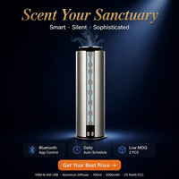Diffuseur d'arômes LED rechargeable 100 ml 2000 mAh 12H sans fil avec application, 7 niveaux, 3 minuteurs, en aluminium, décoration de bureau unique, temps libre