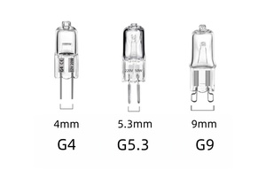 Lámpara de Filamento Halógena G9 <span class=keywords><strong>G4</strong></span> G5.3, Bombilla Pequeña de Cristal de Alto Voltaje, Candelabro de Cuarzo, Vela de Tungsteno, 20W 30W 35W 40W <span class=keywords><strong>12V</strong></span> - Product Image 3