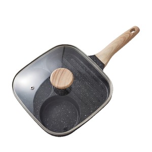 กระทะทอดไข่แบบไม่ติด 3-in-1 หินไมแฟน ก้นแบน ขนาดเล็ก สองช่อง พร้อมฝาปิด - Product Image 2