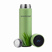Bouteille isotherme intelligente moderne et écologique personnalisée avec logo, 500 ml, affichage numérique de la température LED, filtre en acier inoxydable, vide