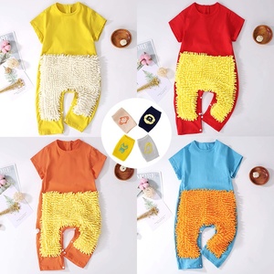 Traje de Verano Delgado para Bebés <span class=keywords><strong>Dudu</strong></span>, de Manga Corta, Diseño Unisex, 100% Algodón, para Limpiar el Suelo y Prevenir la Suciedad - Product Image 4