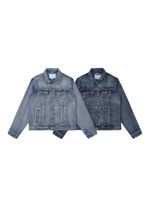 Nouvelle veste en jean vintage coupe-vent écologique pour l'hiver, bleue, style hip-hop, multi-poches, personnalisable, pour le skateboard et le travail.