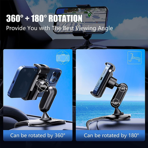 Support de téléphone pour voiture, rotation à 360 degrés, support de fixation pour tableau de bord, adapté aux smartphones de 4 à 7 pouces - Product Image 2