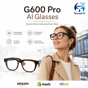 Gafas Traductoras Inteligentes G600 Pro con IA, Cámara, Interpretación de Conversaciones de Audio, Reuniones, Dispositivo de Voz Portátil - Product Image 1