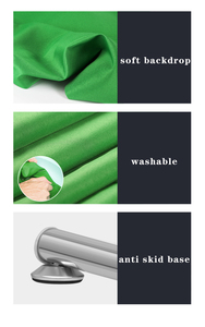 Supporto per Sfondo Green Screen 1,5x2M, Sistema di Sfondo Professionale per Streaming Live, Kit Nero - Product Image 2