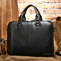 Sac à bandoulière pour ordinateur portable de haute qualité, vintage, en cuir véritable, léger, imperméable, pour hommes, sac messager, sac à main