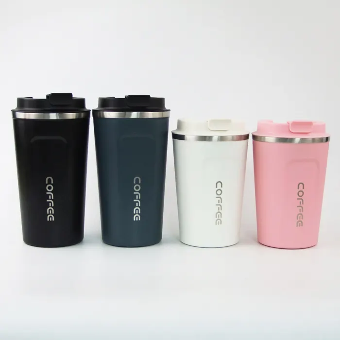 Custom 350ml leak proof reusable coffee thermos cup stainless steel tumbler insulated travel thermal coffee mug with lid