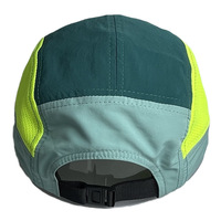 Gorra de running de 7 paneles con logo personalizado al por mayor, perfil bajo, ligera, de poliéster de secado rápido, transpirable, repelente al agua, para marcas, a granel.