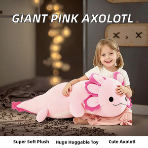 BENINY Coussin en peluche Axolotl 10 cm, rembourré en coton PP, rose vif, ultra doux, câlin et adorable, cadeau pour bébés, unisexe, anniversaire - Product Image 2