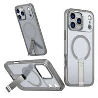Coque transparente de luxe avec support magnétique invisible pour iPhone 17 Pro Max, 17 Air, 18, 16, 15, 14 Plus, 13, 12, 11 Pro Max