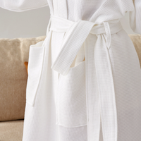 Peignoir d'hôtel de luxe confortable 100% coton solide blanc gaufré éponge hôtel 5 étoiles