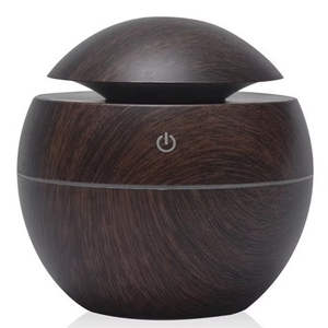 New Arrivals Portable Led Round Wood Grain 130ml <strong>Mini</strong> Humidifier <strong>Purifier</strong> Ultrasonic Aroma <strong>Diffuser</strong> air Humidifier for Home - Product Image 1