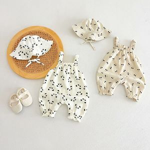 INS Romper Bayi Laki-laki dan Perempuan Katun Murni Motif Kartun Jumpsuit Bayi Tanpa Lengan Lucu dan Serbaguna untuk Bayi dan Balita - Product Image 1