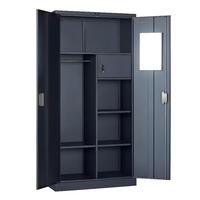 Armoire de rangement démontable en tôle de fer à 2 portes, réglable et peu encombrante, pour chaussures et vêtements, idéale pour dortoirs et chambres