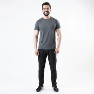 Camisetas de Hombre de Alta Calidad, Spandex/Algodón, Casuales, Elásticas en 4 Direcciones, Cuello Redondo, Manga Corta, Corte Ajustado, Transpirables, con Logotipo Frontal, 180g - Product Image 1
