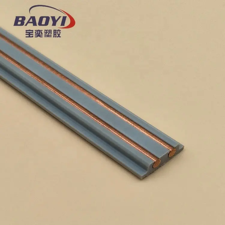 Kalınlaşma avrupa standart PVC ABS iki çizgi yuvarlak bakır plastik parça şerit