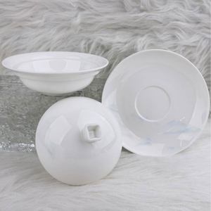 Luxury Single Serve Bone China Bird Nest Bowl, Floral Pattern <b>Covered</b> Stew Pot with Gold Rim and Matching Saucer for Gift - Product Image 4