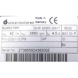محركات Dunkermotoren الداكنة الأصلية الجديدة BG 65X75 <span class=keywords><strong>PI</strong></span> 24V DC - Product Image 5