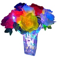 Saint-Valentin Fête des Mères Nouveauté Cadeau Coloré LED Rose Bâton LED Fleur Lumières Bouquet Cadeau