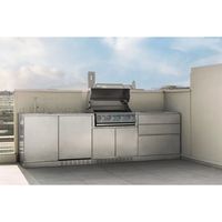 Armoire de cuisine extérieure en acier inoxydable 304 certifiée CE, robuste, sur mesure, pour jardin, barbecue, cuisine modulaire