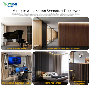 Panel Acústico Moderno de Listones de Madera de Lino, 80% de Reducción de Ruido, Ecológico, Ignífugo, <span class=keywords><strong>Aislamiento</strong></span> Acústico para Gimnasio, Escuela, Hogar, Hotel - Product Image 4