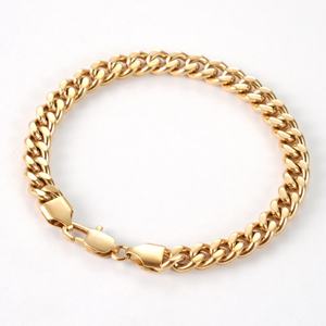 Jewelry for <b>Men</b> Stainless Steel Bracelet Gold Plated Jewelry Cuban Link Bracelet Chunky Bracelet Durable Stainless Steel Jewelry - Product Image 1