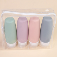 Harga Murah Botol Travel Silikon Portabel Anti Bocor Jernih Botol Travel Cuci Tangan Set Travel Botol Mini Silikon