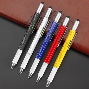 Portable 6 in One Multi-Functional Engineering <b>Pen</b> Metal Screwdriver Level Ruler Touch Stylus - Product Image 5