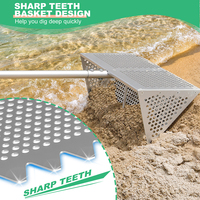 Winslow & Ross – panier large de 16 pouces, filtre à sable de plage, râteau de herse, râteaux à puces en aluminium avec poignée incurvée permettant d'économiser du travail