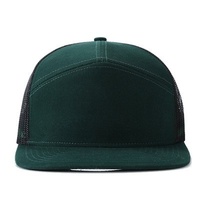 Casquettes de baseball personnalisées en nylon vierges à 7 panneaux, imperméables, avec boucle coulissante, dos extensible en maille perforée au laser