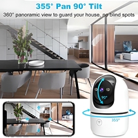 Caméra IP PTZ Tuya avec vision à 360° °   Caméra de surveillance AI rotative avec détection de mouvement, vision nocturne, stockage cloud et appel en un clic pour la maison